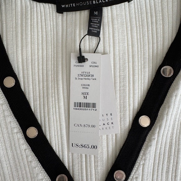 White House Black Market snap henley tank - Picture 3 of 5